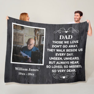 Cobertor De Velo citação memorial para Pai Foto personalizada e n