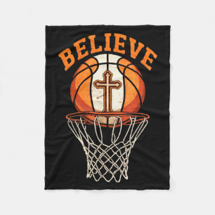 Cobertor De Velo Citação Retro Acredite Motivação Basquetebol Crist