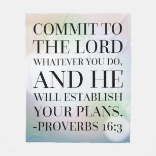 Cobertor De Velo Citações da bíblia do 16:3 dos provérbio