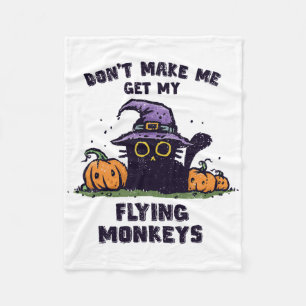 Cobertor De Velo Ck Cat Halloween - Não me faça pegar meu filho voa