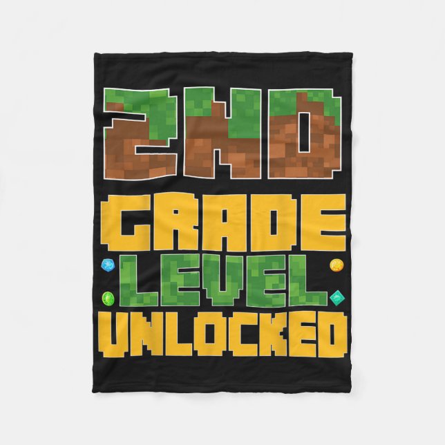 Cobertor De Velo Ck To School 2nd Grade Boys Gamer First Day Second (Frente)