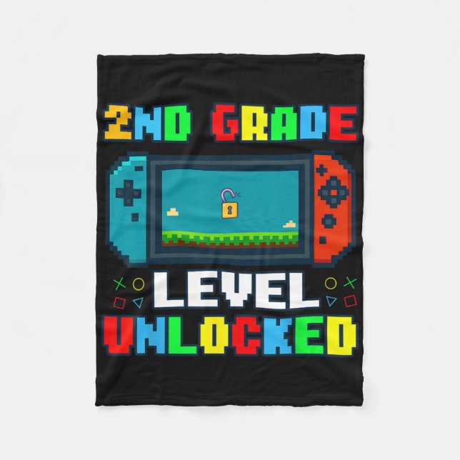 Cobertor De Velo Ck To School 2nd Grade Level Unlocked Gamer Kids B (Frente)