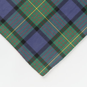 Cobertor De Velo Clã azul e verde Muir e Tartan do Scottish de