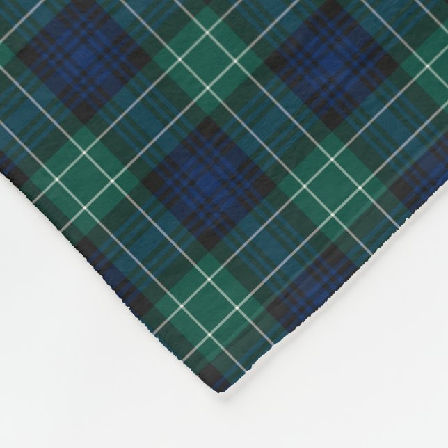 Cobertor De Velo Clan Abercrombie Tartan Xadrez Azul e Verde (Quina)