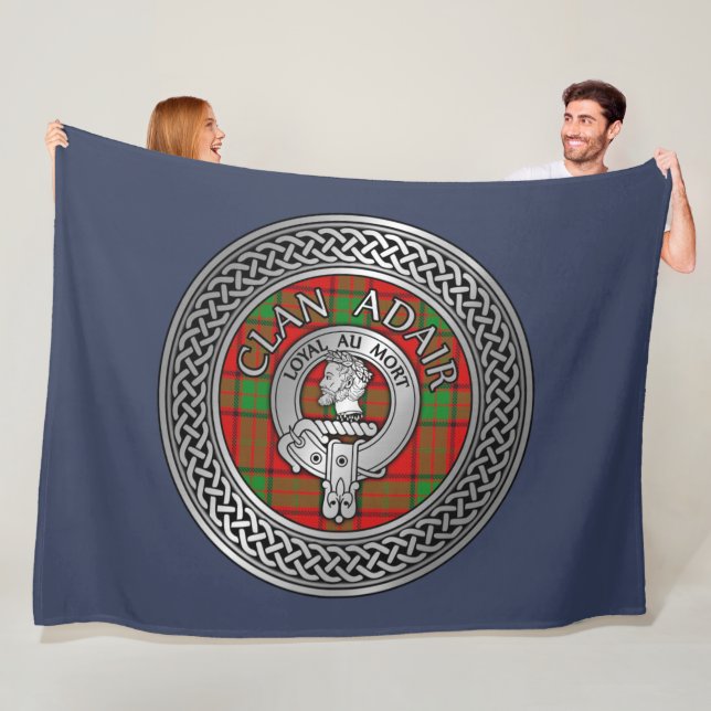 Cobertor De Velo Clan Adair Crest & Tartan Knot (In Situ)