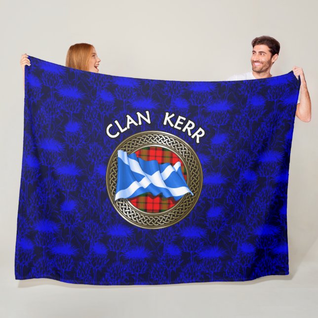 Cobertor De Velo Clan Baird Tartan Knot & Flag (In Situ)