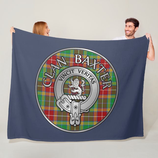 Cobertor De Velo Clan Baxter Crest & Tartan (In Situ)