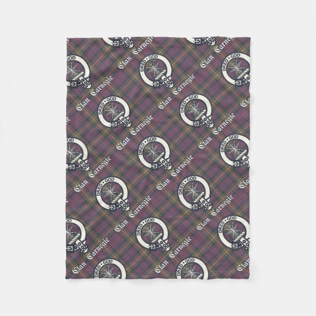 Cobertor De Velo Clan Carnegie Crest Tartan (Frente)