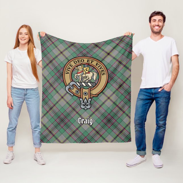 Cobertor De Velo Clan Craig Crest sobre Tartan (In Situ)
