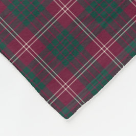 Cobertor De Velo Clan Crawford Dark Red e Green Tartan