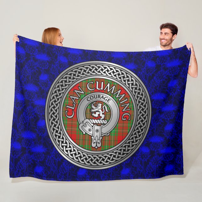 Cobertor De Velo Clan Cumming Crest & Tartan Knot sobre o assunto (In Situ)