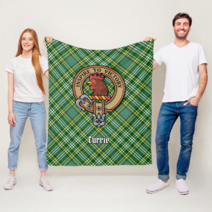 Cobertor De Velo Clan Currie Rooster Crest sobre Tartan