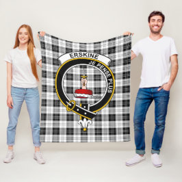 Cobertor De Velo Clan Erskine Black and White Tartan Xadrez