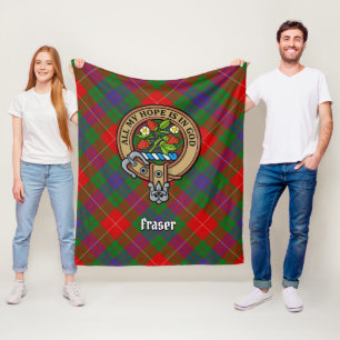 Cobertor De Velo Clan Fraser Crest sobre Tartan