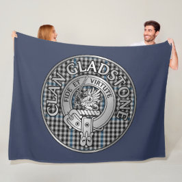 Cobertor De Velo Clan Gladstone Crest & Tartan