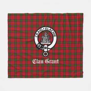 Cobertor De Velo Clan Grant Crest Crachá e Tartan