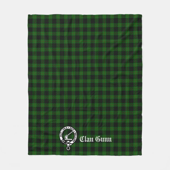 Cobertor De Velo Clan Gunn Crest Crachá e Tartan (Frente)