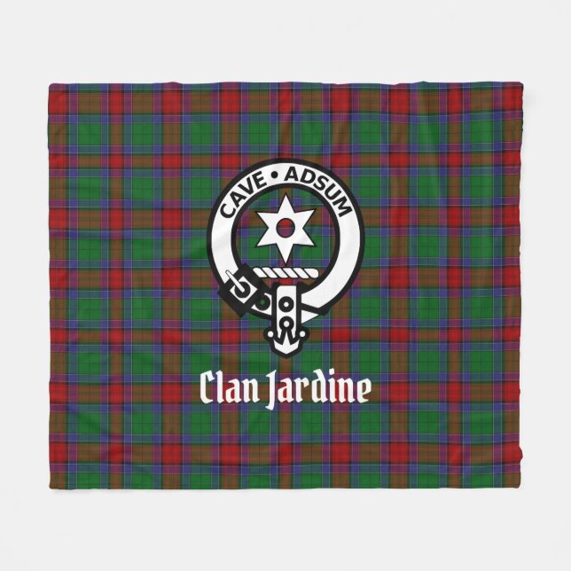Cobertor De Velo Clan Jardine Crest Crachá E Tartan (Frente (Horizontal))