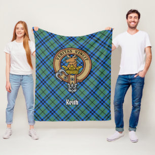 Cobertor De Velo Clan Keith Crest sobre Tartan