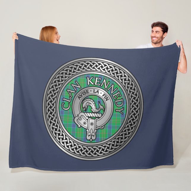 Cobertor De Velo Clan Kennedy Crest e Tartan Knot (In Situ)