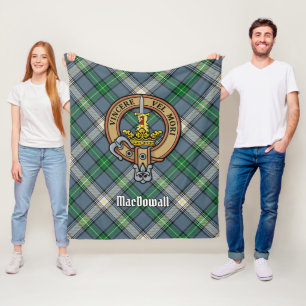 Cobertor De Velo Clan MacDowall Crest sobre Tartan