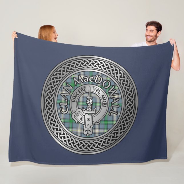 Cobertor De Velo Clan MacDowall Crest & Tartan Knot (In Situ)