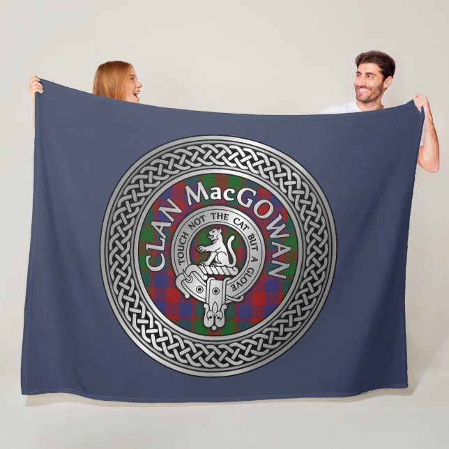 Cobertor De Velo Clan MacGowan Crest & Tartan Knot (In Situ)
