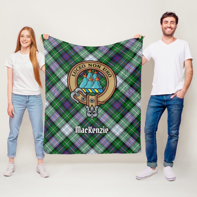 Cobertor De Velo Clan MacKenzie Crest over Dress Tartan (In Situ)