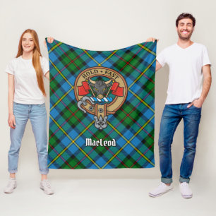 Cobertor De Velo Clan MacLeod Crest sobre Tartan