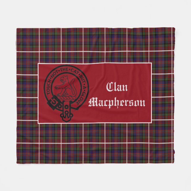 Cobertor De Velo Clan Macpherson Crest Crachá e Tartan (Frente (Horizontal))