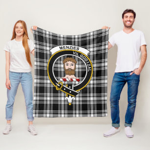 Cobertor De Velo Clan Menzies Black & White Modern Tartan Xadrez