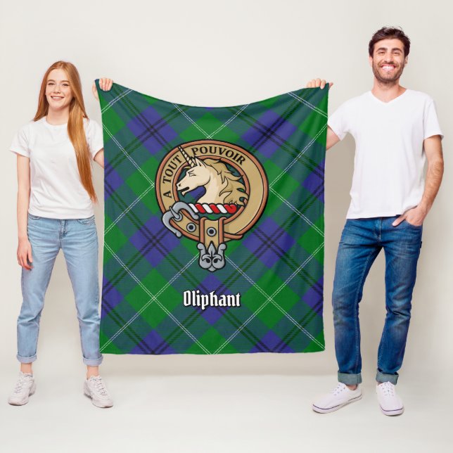 Cobertor De Velo Clan Oliphant Crest sobre Tartan (In Situ)