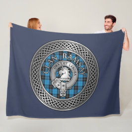 Cobertor De Velo Clan Ramsay Crest & Hunting Tartan Knot