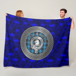 Cobertor De Velo Clan Ramsay Crest & Tartan Knot
