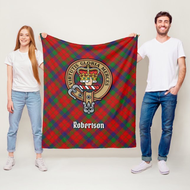 Cobertor De Velo Clan Robertson Crest sobre Tartan (In Situ)