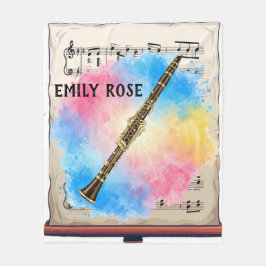Cobertor De Velo Clarinet Harmony: Aquarelas Coloridas. Empurrar Pí