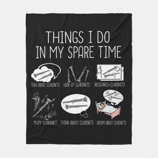 Cobertor De Velo Clarinet Player Men Orquestra Funny Clarinet (Frente)