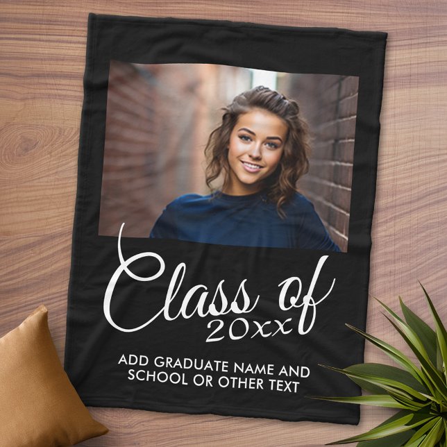 Cobertor De Velo Classe com Ano e Segundo grau Personalizados (Personalized Fleece Blanket - Add Photos and Text or Customize completely in advanced design area)