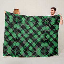 Cobertor De Velo Classic Holiday Green Checkered Pattern 