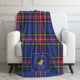 Cobertor De Velo Classic Monogrammed Polo Equestrian Tartan Plaid 