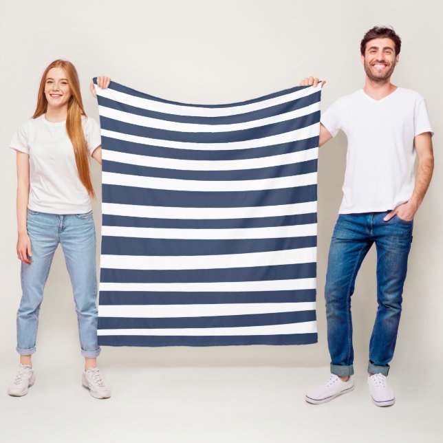 Cobertor De Velo Classic Navy Blue Stripes | Timeless Nautical  (In Situ)