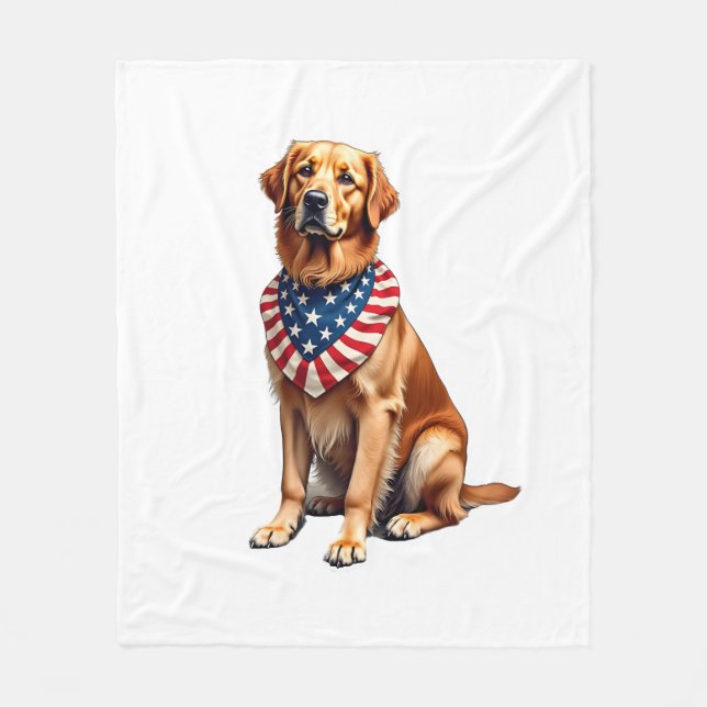 Cobertor De Velo Classic Patriotic Golden Retriever Vintage Shirt 2 (Frente)