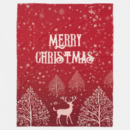 Cobertor De Velo Classic Red Merry Christmas Winter