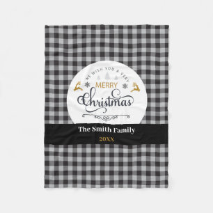 Cobertor De Velo Clássico Buffalo - Xadrez Cheque Feliz Natal