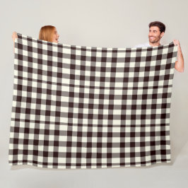 Cobertor De Velo Clássico de Gingham Preto e Branco Moderno