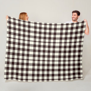 Cobertor De Velo Clássico de Gingham Preto e Branco Moderno