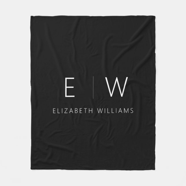 Cobertor De Velo Clássico Elegante Moderno Monograma (Frente)