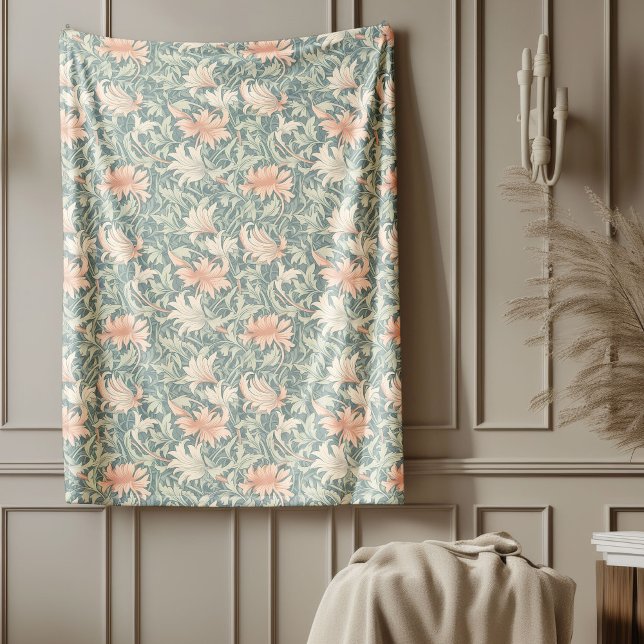 Cobertor De Velo Clássico William Morris inspirou o tom pastel flor (Classic William Morris inspired Floral pastel tone Fleece Blanket)