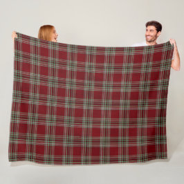 Cobertor De Velo Classy Vintage Red Green Textured Tartan Plaid 