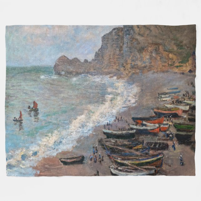 Cobertor De Velo Claude Monet - A praia em Etretat (Frente (Horizontal))